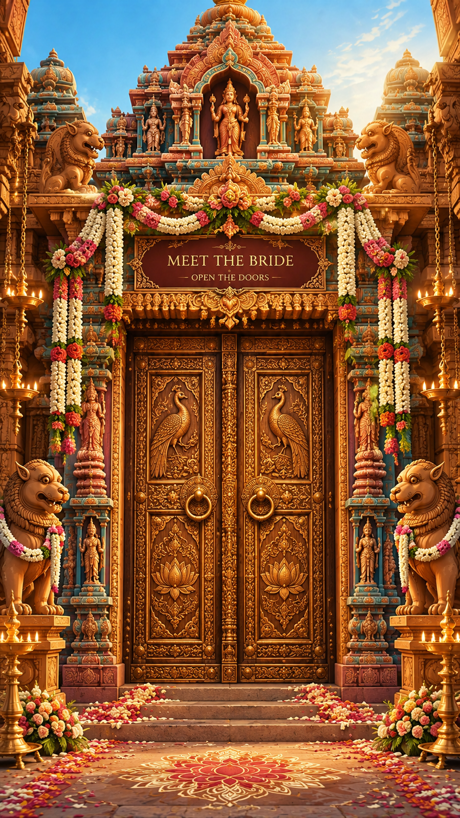 Traditional South Indian Temple Door